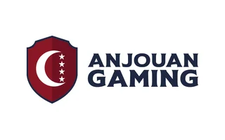 Anjouan Gaming name beside its red shield with a crescent and four stars