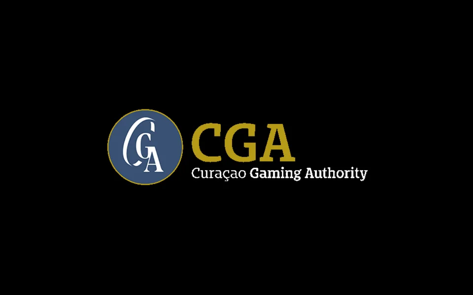 Curaçao Gaming Authority name and CGA emblem on a black background
