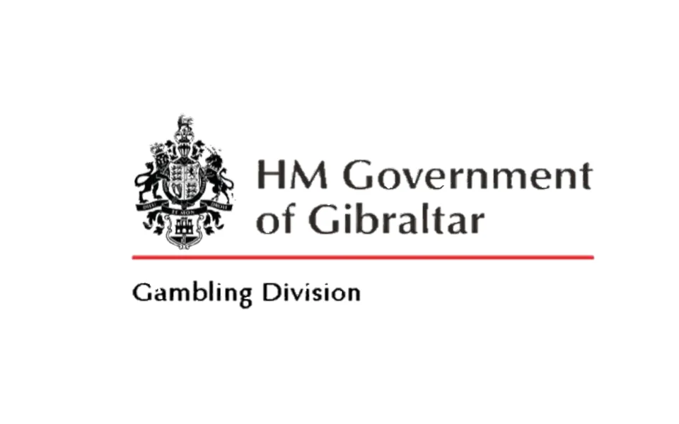 HM Government of Gibraltar crest and Gambling Division name with a red rule
